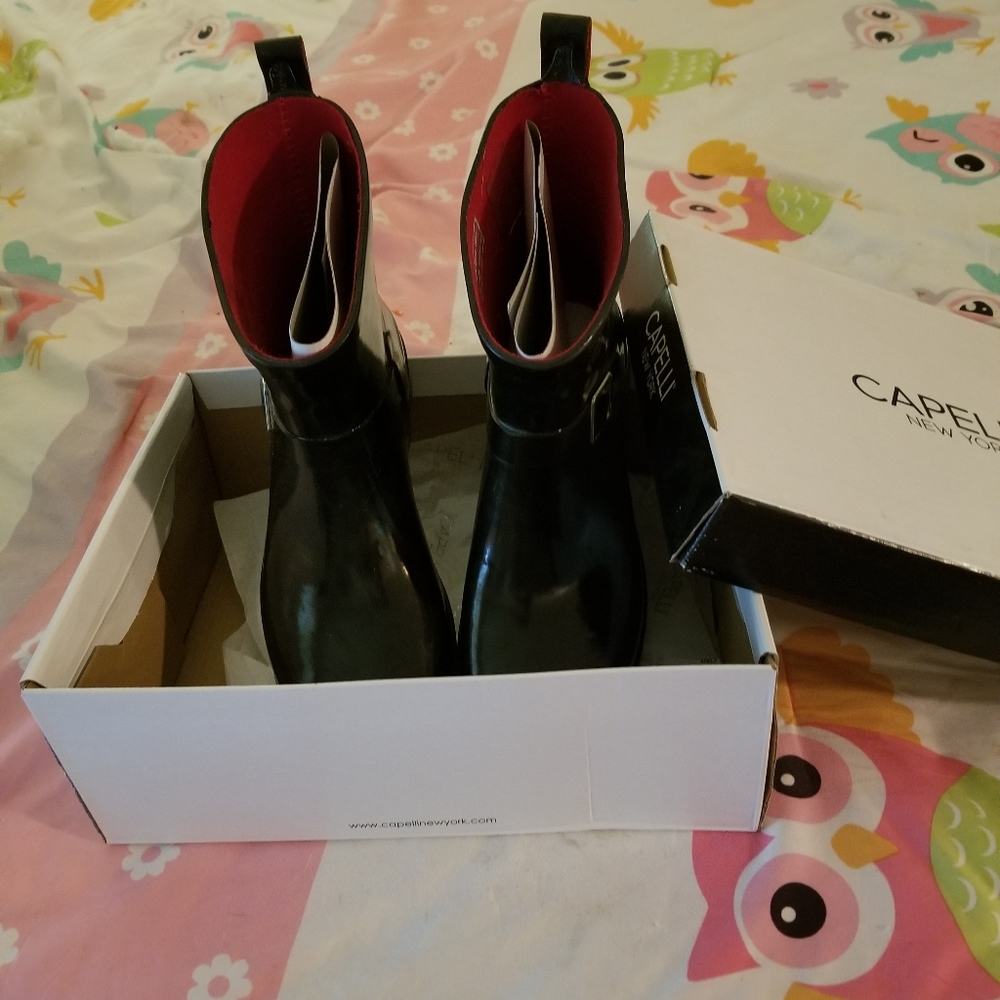Black ankle rubber boots size 8 - Picture 3 of 4